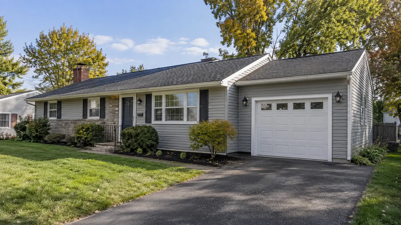 Concept rendering: attached garage addition on a brick ranch home in Wilmington, DE